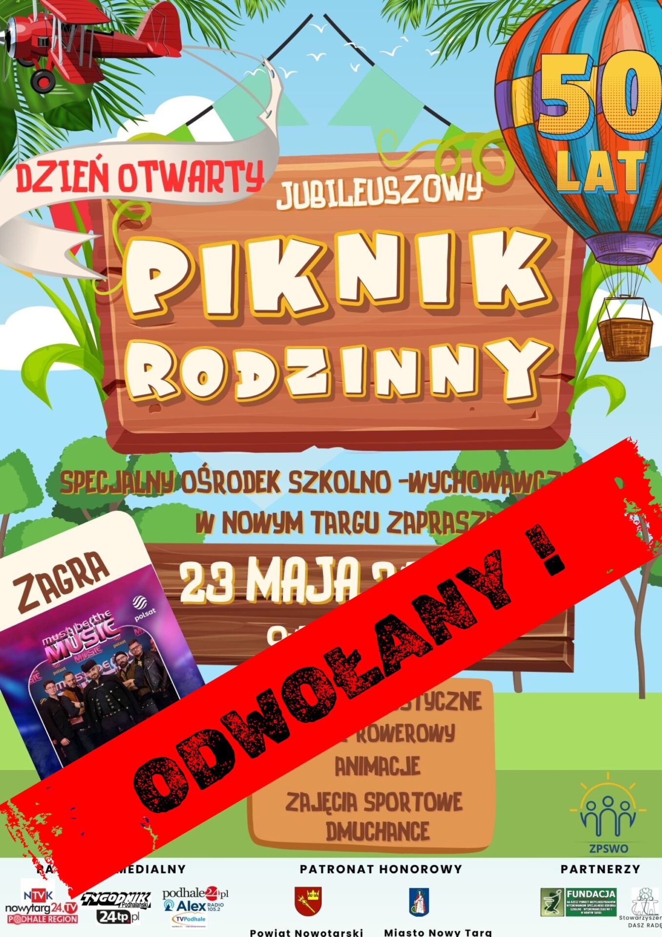 Jubileuszowy piknik rodzinny odwołany