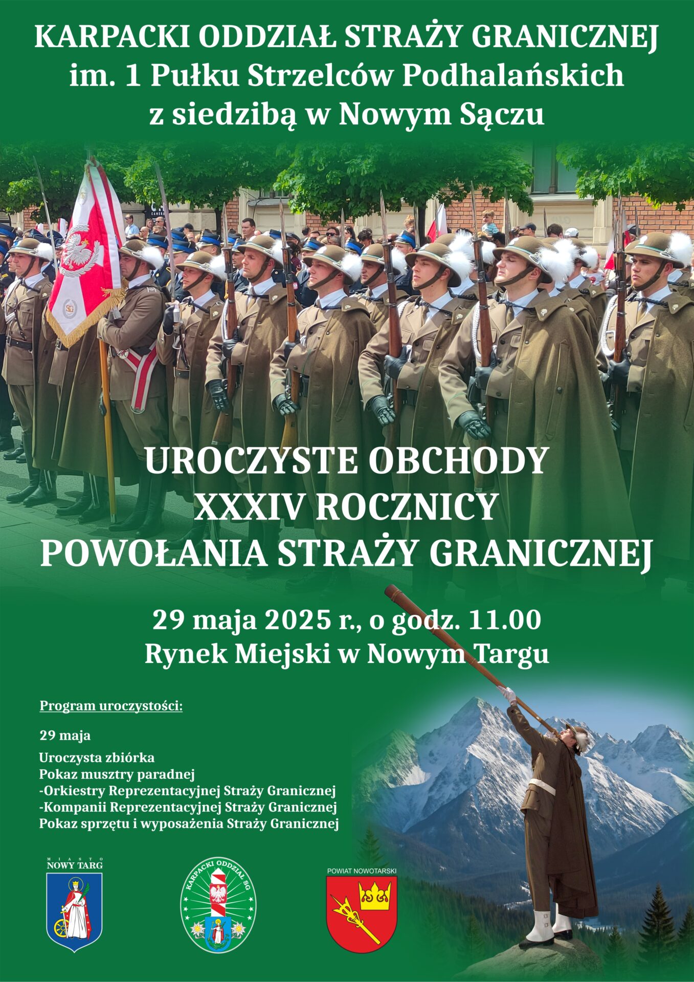 Uroczystości Straży Granicznej na nowotarskim Rynku już 29 maja