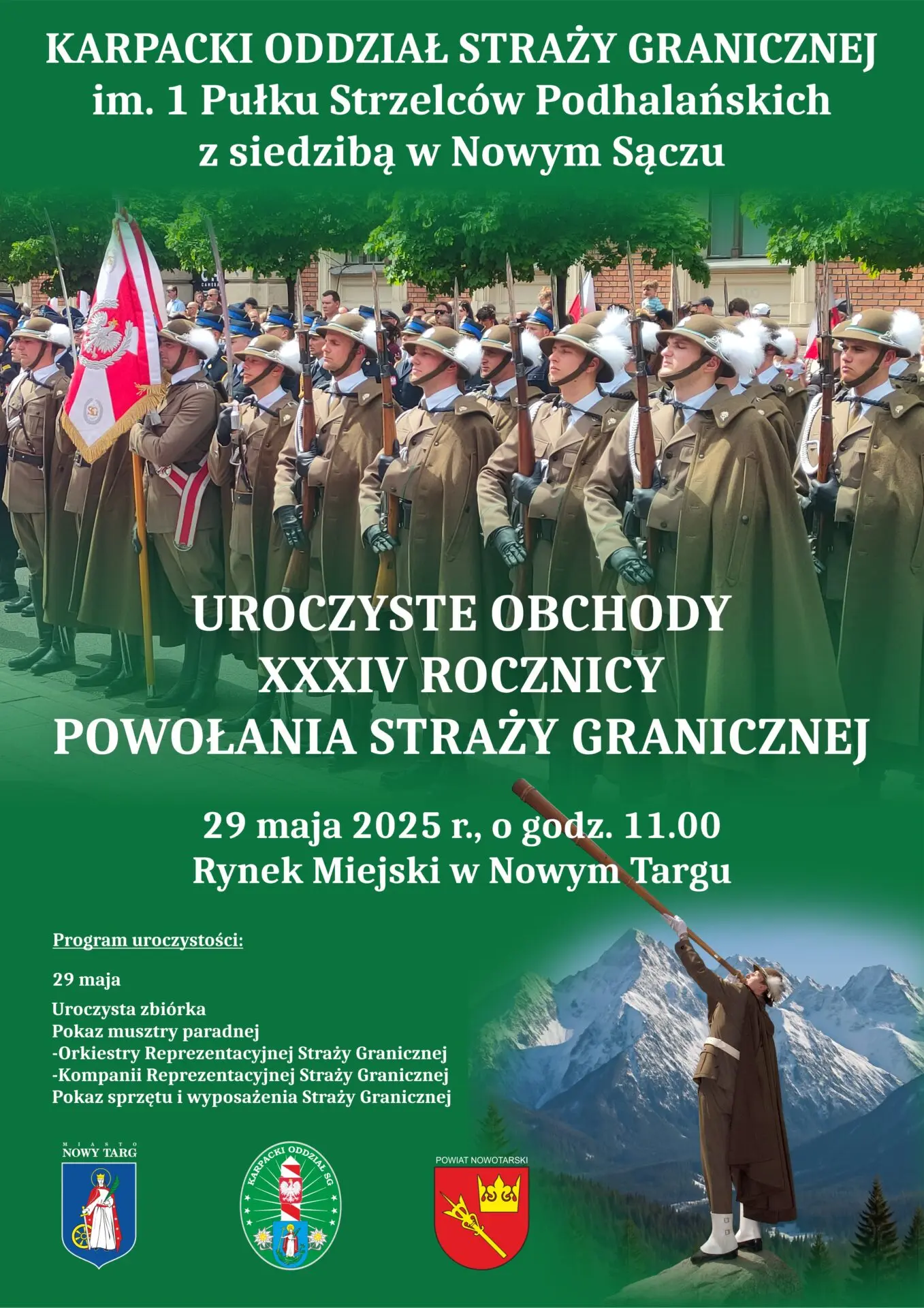 Uroczystości Straży Granicznej na nowotarskim Rynku już 29 maja