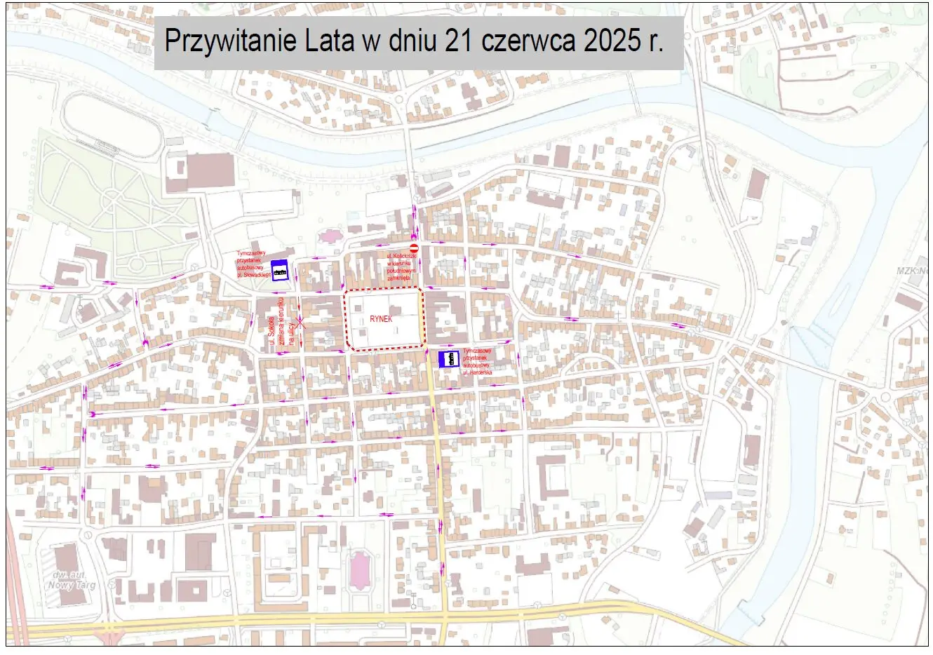 Zmiana organizacji ruchu na nowotarskim rynku - Przywitanie Lata