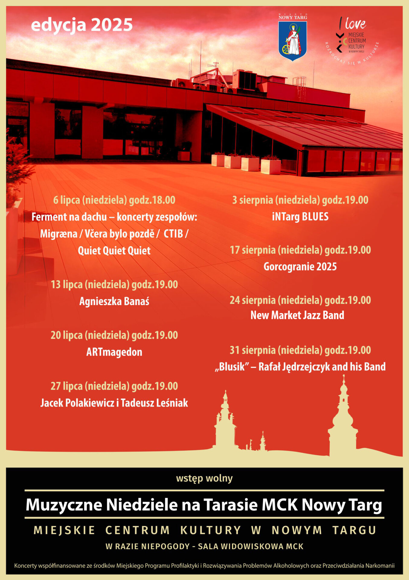 Muzyczne Niedziele na Tarasie MCK Nowy Targ edycja 2025