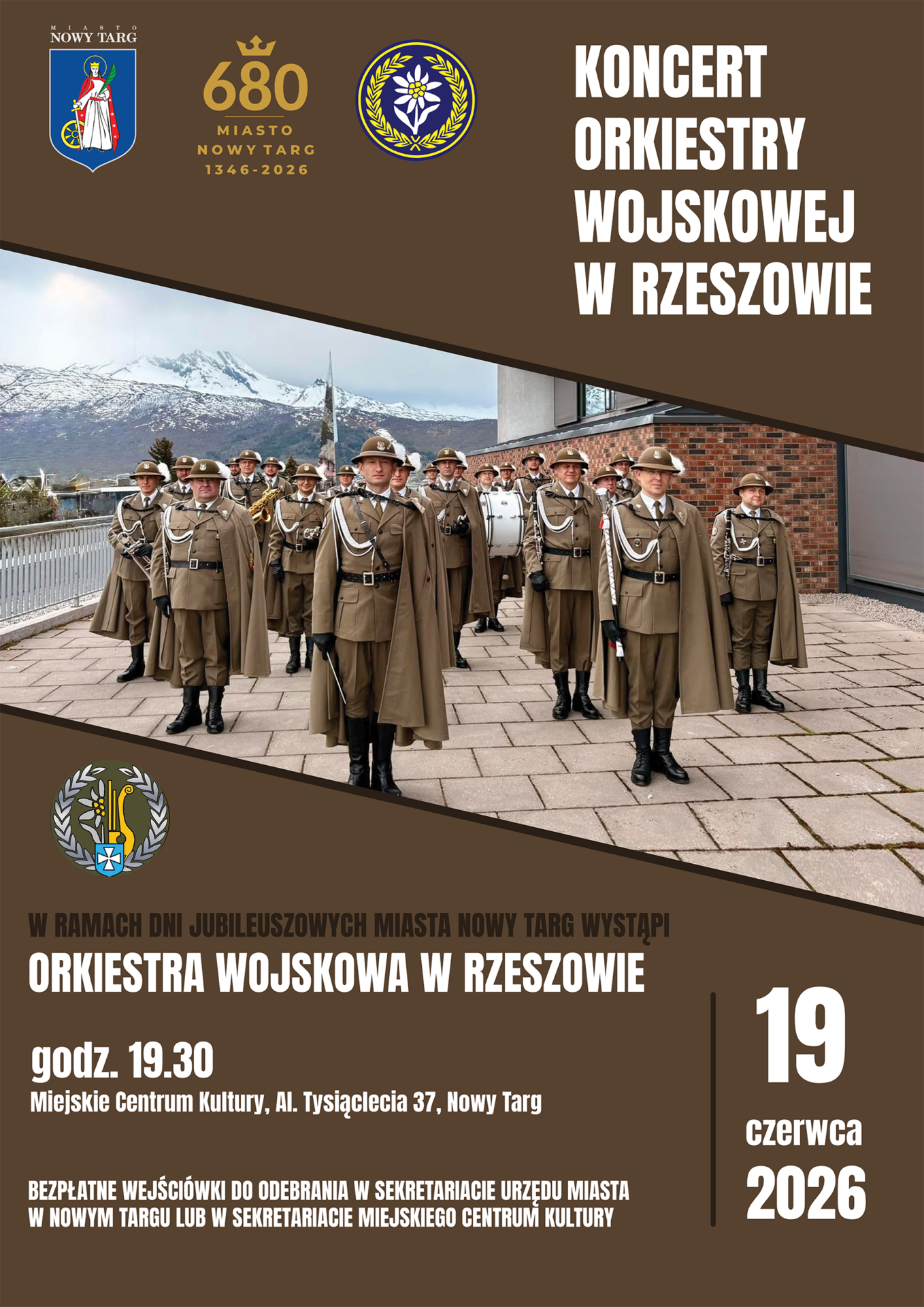Wojskowa orkiestra zagra w Nowym Targu. To jeden z pierwszych akcentów obchodów 680-lecia miasta