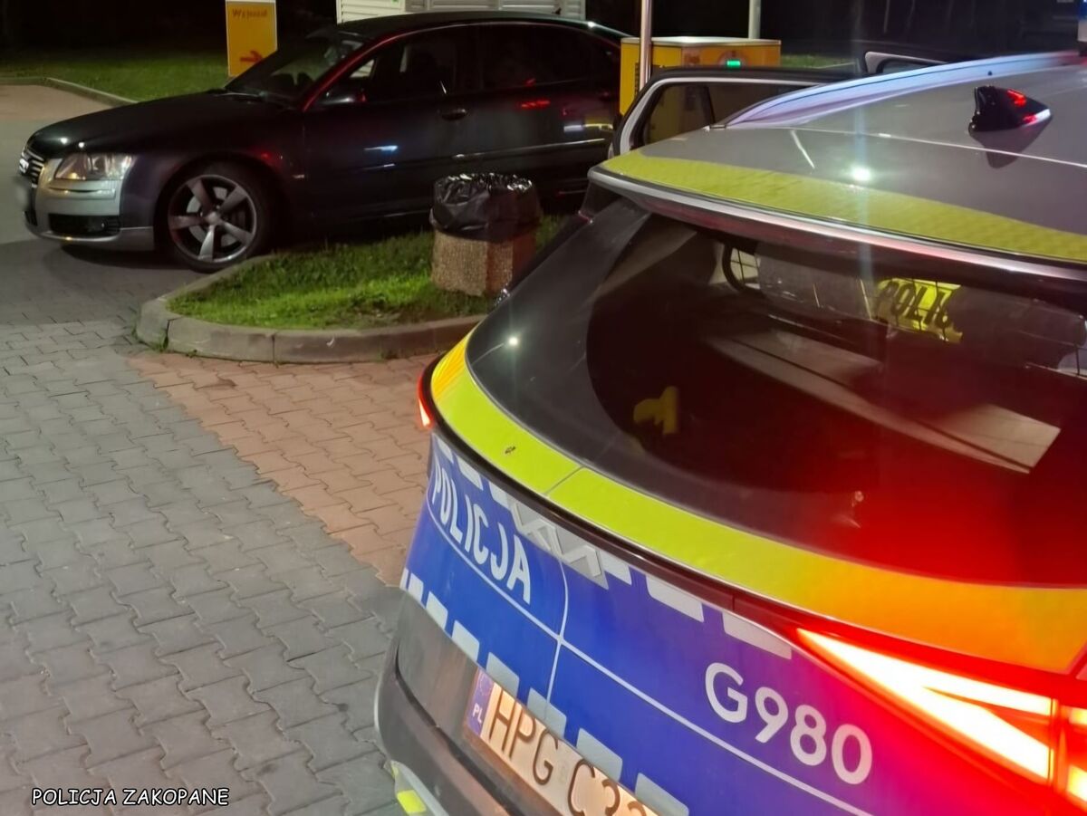 Pijany turysta kierował Audi, noc spędził w areszcie
