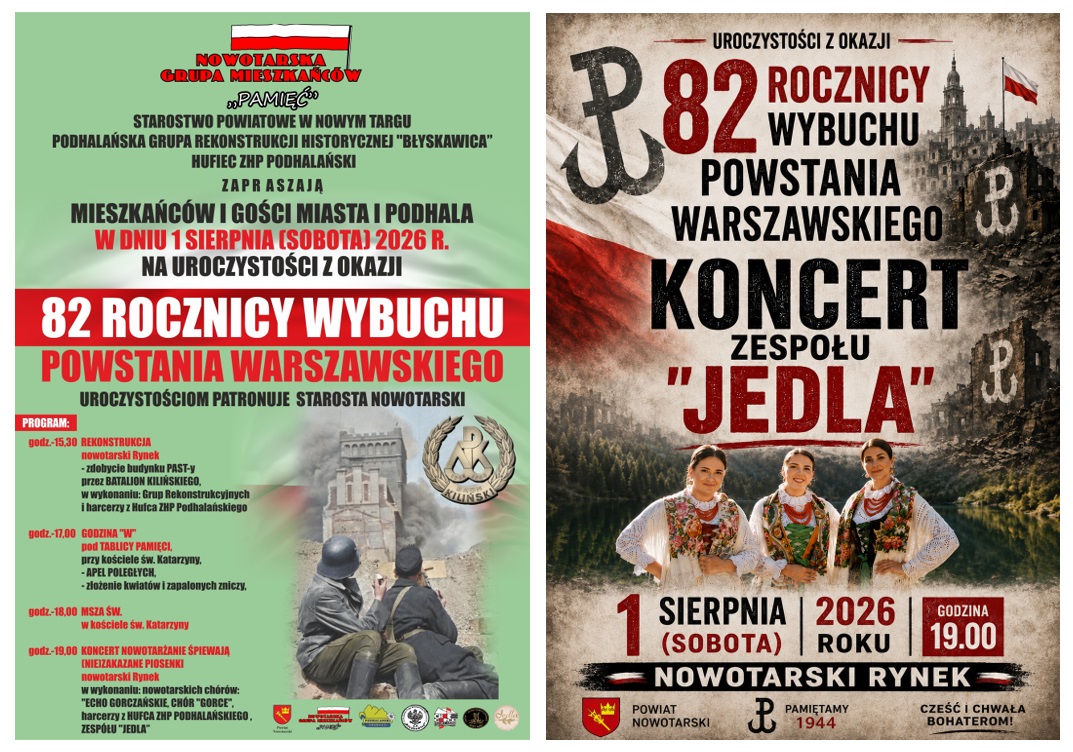 82. rocznica wybuchu Powstania Warszawskiego w Nowym Targu